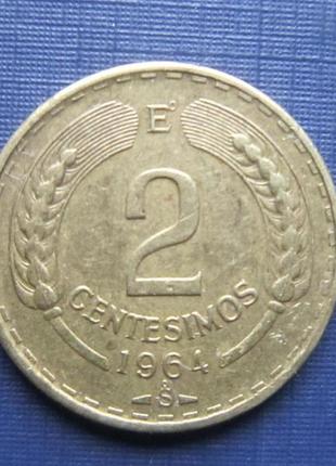 Монета 2-чонозимо чилі 1964 фауна орел