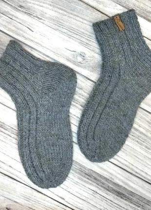 Теплі вовняні шкарпетки 36-37р - домашні шкарпетки - зимові в'язані шкарпетки2 фото