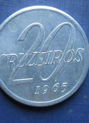Монета 20 крузейро бразилія 1965 нечастота