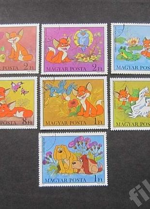 7 марок угорщина 1982 мультфільми тварини