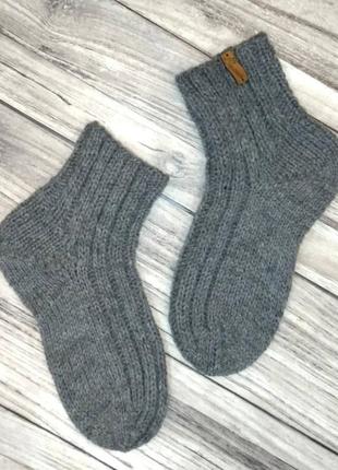 Теплі вовняні шкарпетки 35-36р - домашні шкарпетки - зимові в'язані шкарпетки2 фото