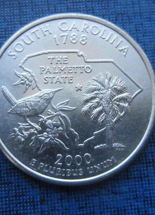 Монета квотер 25 центів сша 2000 р південна кароліна фауна птах