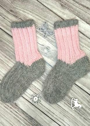Детские шерстяные носочки 27-29р - теплые носки для девочки - носки на 4-5 лет2 фото