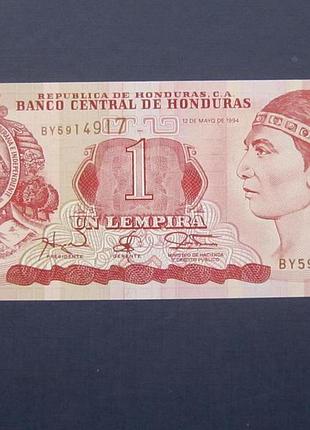 Банкнота 1 лемпіра гондурас 1994 unc прес