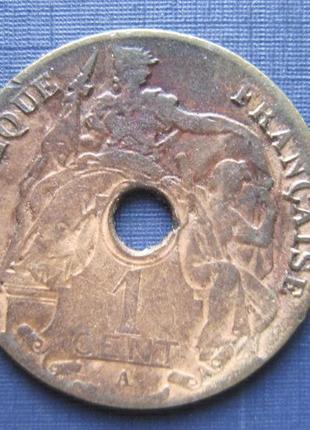 Монета 1 сантім індо-китай французький 1920