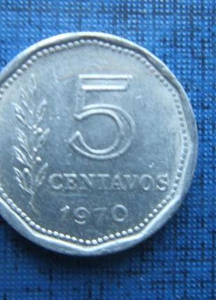 Монета 5 сентаво аргентина 1970