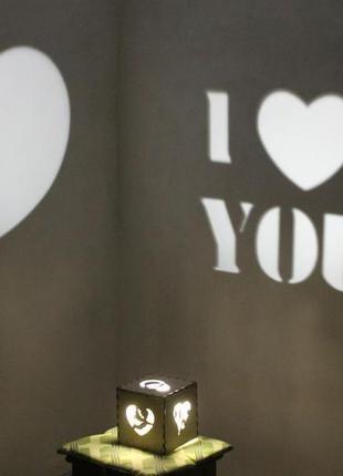 Підсвічник куб проекційний ''love story''
