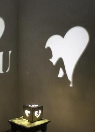 Підсвічник куб проекційний ''love story''
