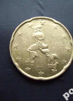 Монета 20 євроцентів італія 2002 2009 2008 три дати ціна за 1 ...