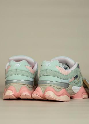 Женские кроссовки new balance 9060 light green pink - топ качество3 фото