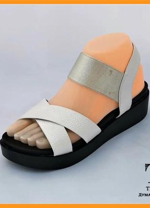 Женские сандалии босоножки белые резинка летняя обувь (размеры: 37,38) - 0-42 фото