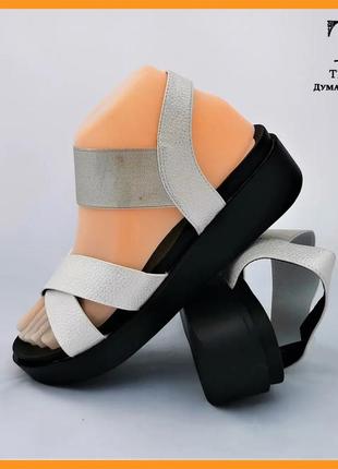 Женские сандалии босоножки белые резинка летняя обувь (размеры: 37,38) - 0-41 фото