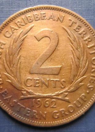 Монета 2 цента британські карибські території 1962