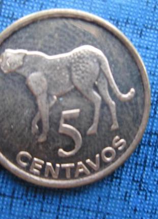 Монета 5 сентаво мозамбік 2006 фауна гепард