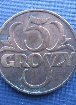 Монета 5гроей польща 1937 стан