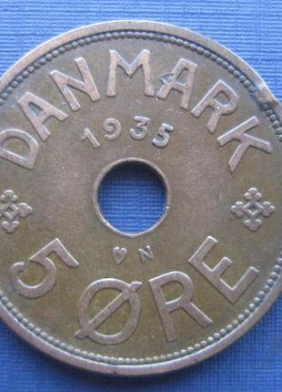 Монета 5 ере данія 1935