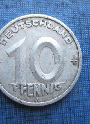 Монета 10 пфенігів німеччина ндр 1950 а 1949 а 1952 а 1948 а 4...