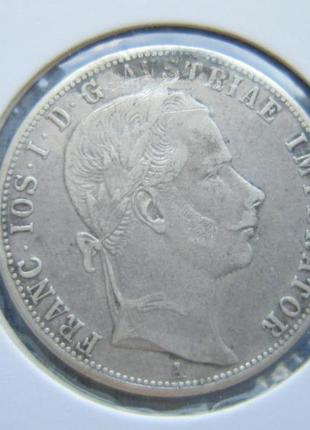 Монета 1 флорин австро-угорщина 1860 а срібло