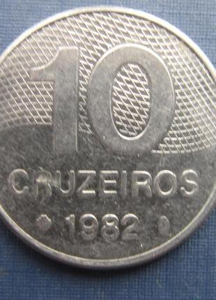 Монета 10 крузейро бразилія 1982