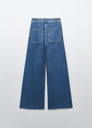 Джинси zara marine straight leg high waist5 фото