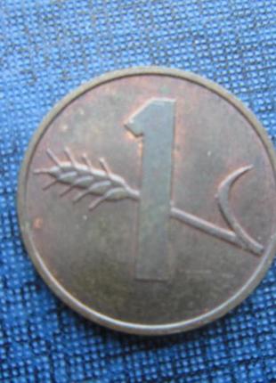Монета 1 раппен швейцарія 1982 1951 1953 1954 1956 п'ять дат ц...
