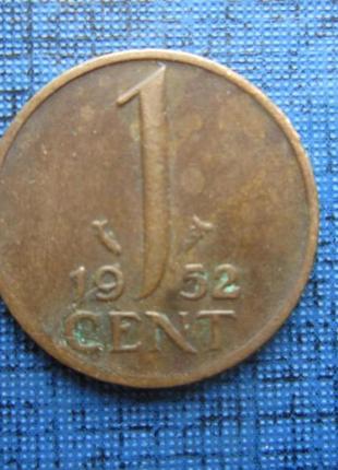 Монета 1 цент нідерланди 1952 1970 1953 1954 1959 п'ять дат ці...