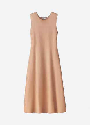 Платье без рукавов uniqlo u cotton flare sleeveless dress