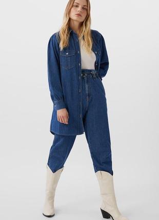 Сорочка рубашка джинсовая stradivarius