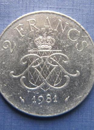 Монета 2гладіни монако 1981