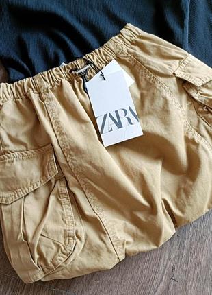 Стильная юбочка парашют с боковыми карманами zara 6 лет (116 см)7 фото