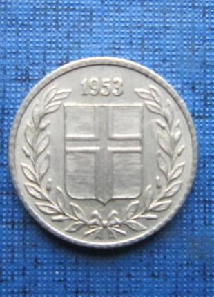 Монета 10 аурар ісландія 1953 1962 два роки ціна за 1 монету2 фото