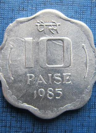 Монета 10 пайс індія 1985 1986 калькутта стан 2 роки ціна за 1...