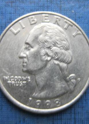 Монета квотер 25 центів сша 1998-р 1998-d дві монети ціна за 1...