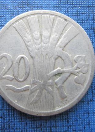 Монета 20 гелерів чехословаччина 1924 1926 два роки ціна за 1 ...
