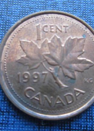 Монета 1 цент канада 1997
