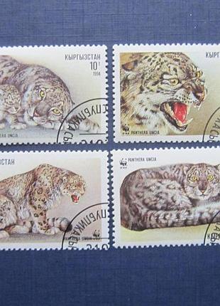 4 марки киргизстан 1994 фауна дикий кіт сніжний барс гаш кц 2.2 $