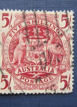 Марка австралія 1948 стандарт 5гулів гаш