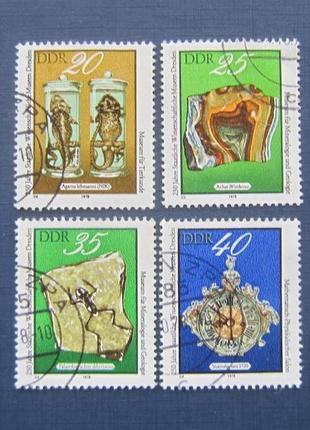 4 марки німеччина гдр 1978 мистецтво антикваріат мінерали скам...