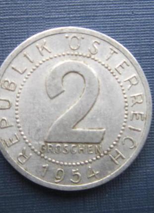 Монета 2 грошен австрія 1954