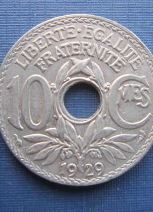 Монета 10 сантимів франція 1929 стан