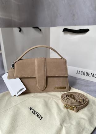 Сумка jacquemus натуральная замша бежевая