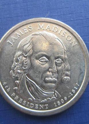 Монета 1 долар сша 2007 4-й президент джеймс медісон