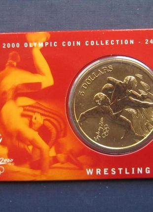 Монета 5 доларів австралія 2000 спорт олімпіада сідней боротьб...