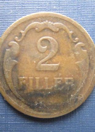 Монета 2 філери угорщина 1927