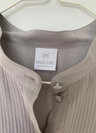Сіра шовкова блуза madeleine, довга шовкова блуза, шовкова туніка, романтична блуза7 фото