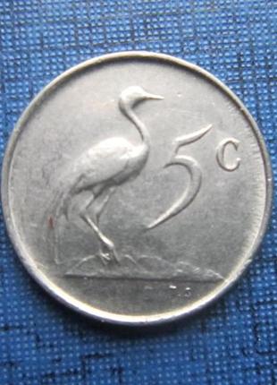 Монета 5 центів пар 1965 фауна птах голландська легенда