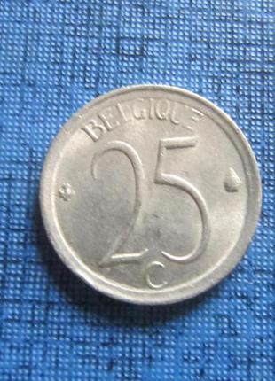 Монета 25 сантимів бельгія 1971 французький тип