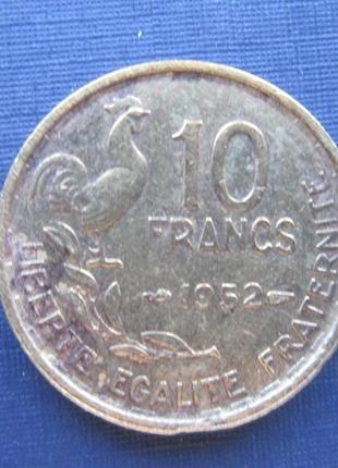 Монета 10 прототипів франція 1952 фауна півень