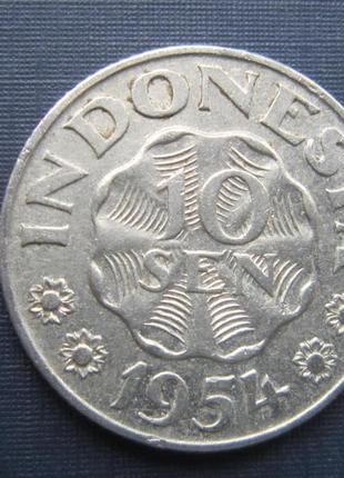 Монета 10 сен індонезія 1954