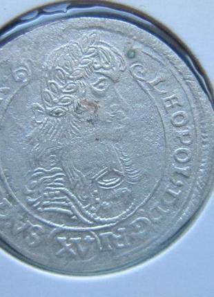 Монета 15 крейцерів орт 1/6 таллера австрія для угорщини 1660-...